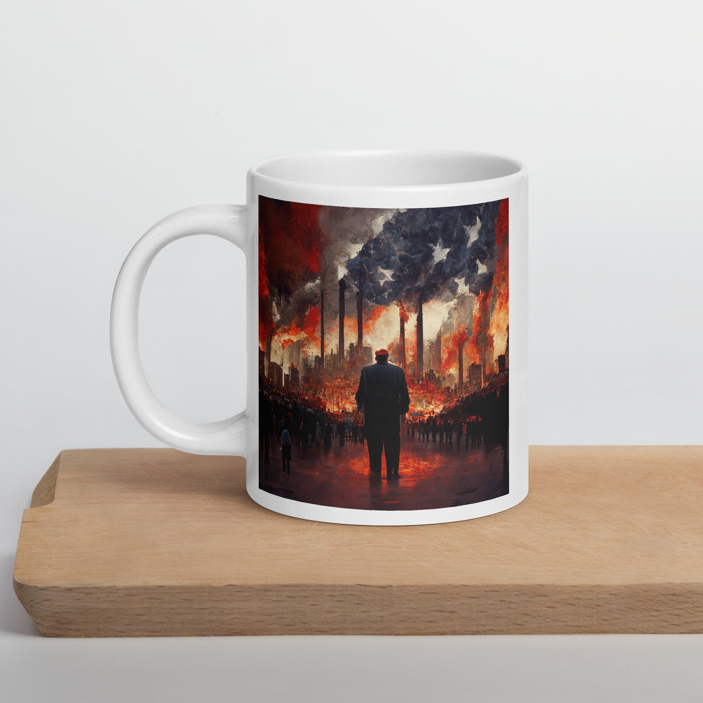 Time To Rebuild Art White glossy mug