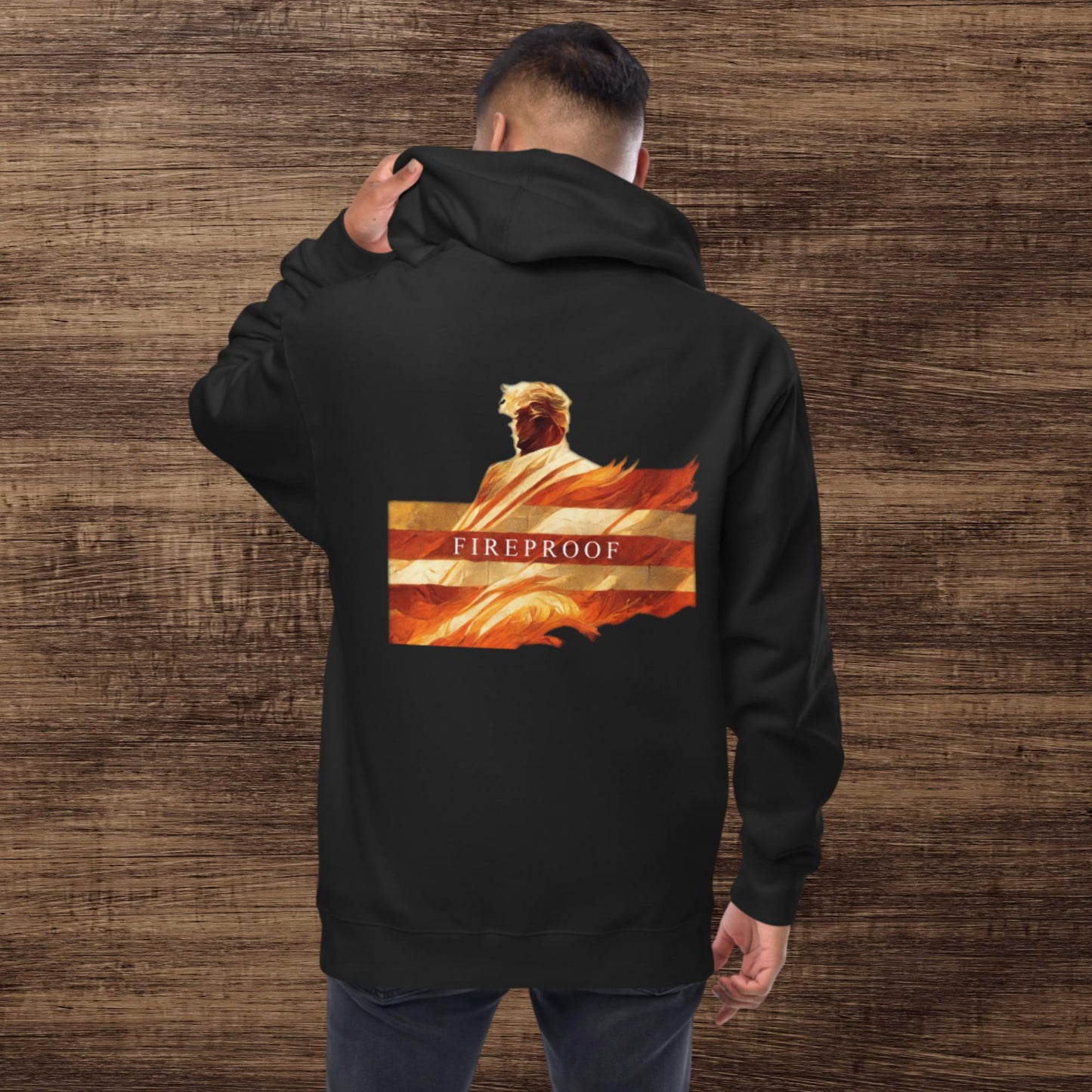 Trump "Fireproof" Unisex Fleece Zip Up Hoodie