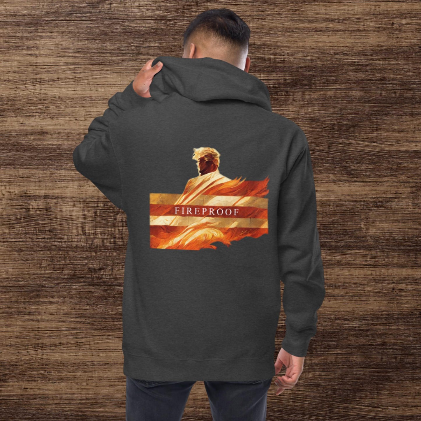 Trump "Fireproof" Unisex Fleece Zip Up Hoodie