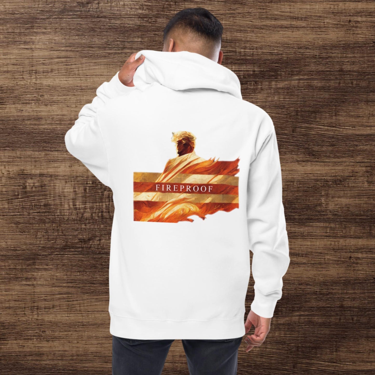 Trump "Fireproof" Unisex Fleece Zip Up Hoodie