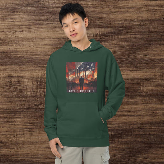 Let's Rebuild Unisex midweight hoodie