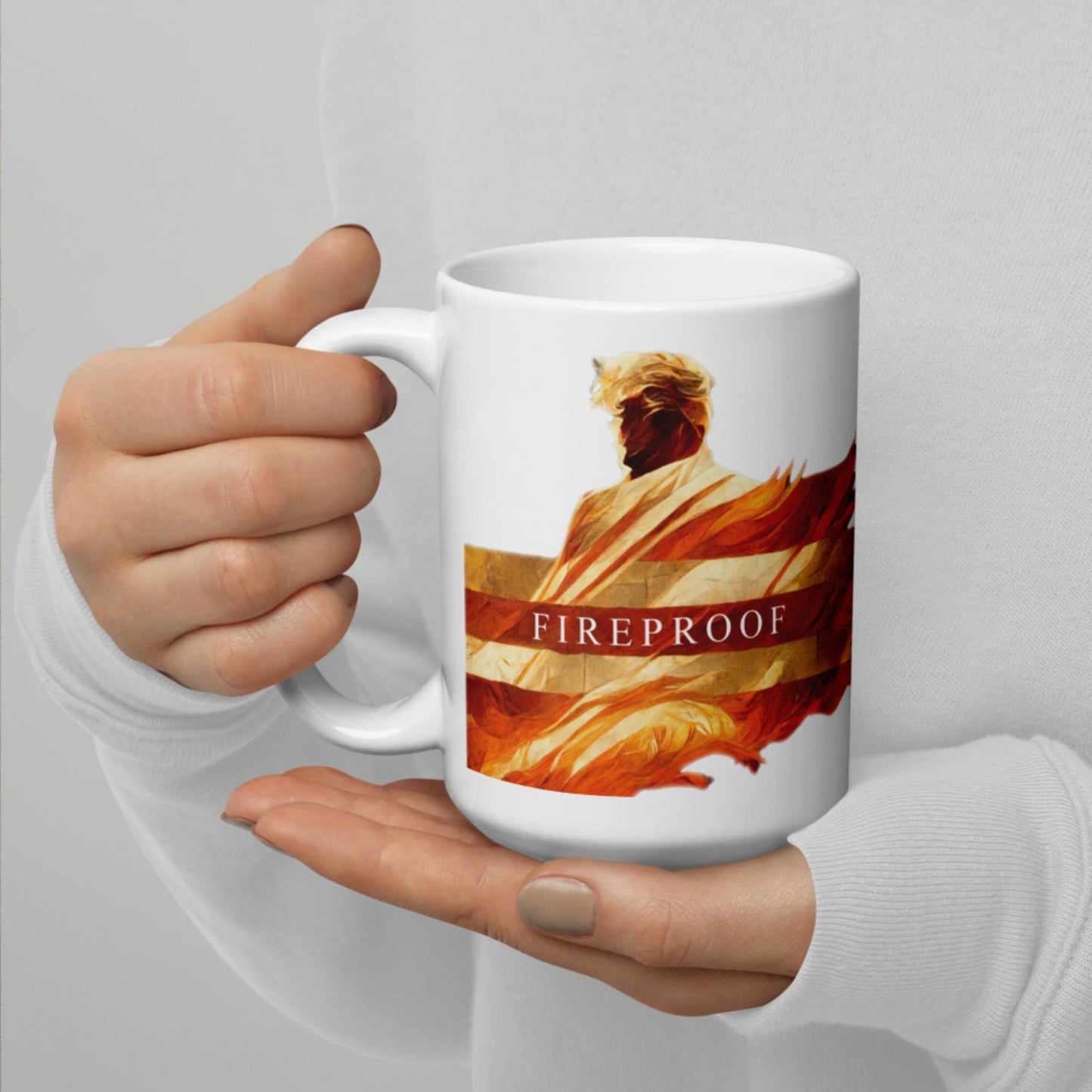 Trump "Fireproof" 15 oz. White Glossy Mug